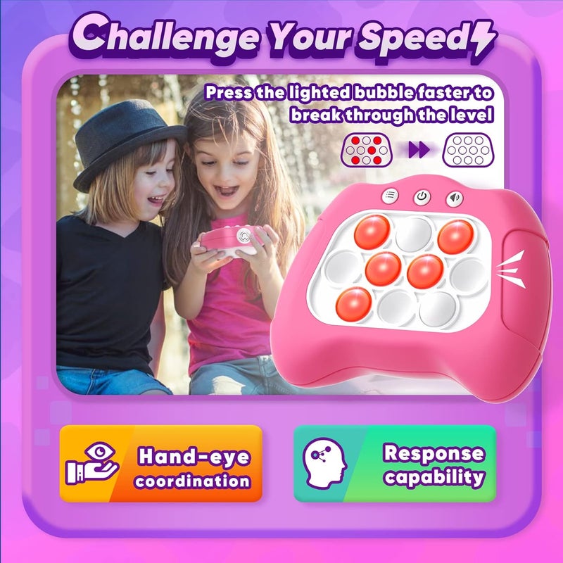 Byserten Handheld Game Toy for Kids Age 6-12, Sensory Fidget Toys for Kids 8-12, Birthday Gifts for 6 7 8 9 Year Old Girls & Boys & Teens -Dark Pink - Image 2